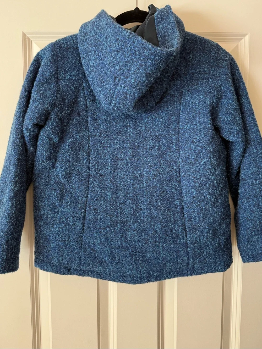 Inkalpaca Kids Blue Hooded Zip-Front Alpaca Blend Padded Coat size 8